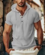 Stone Waffle Hooded Tee - Image 3